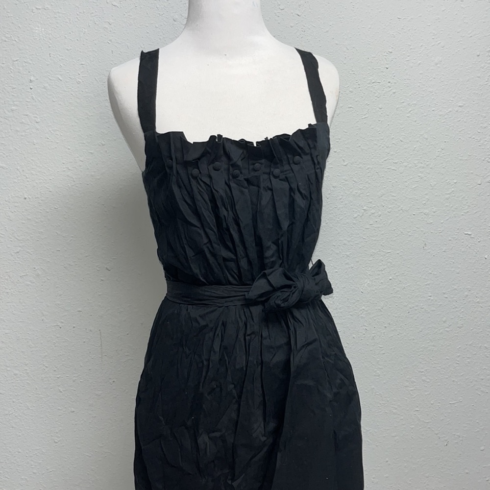 BCBGMAXAZRIA Pleated Button Detail Square Neck Mini Dress with Pockets! XS